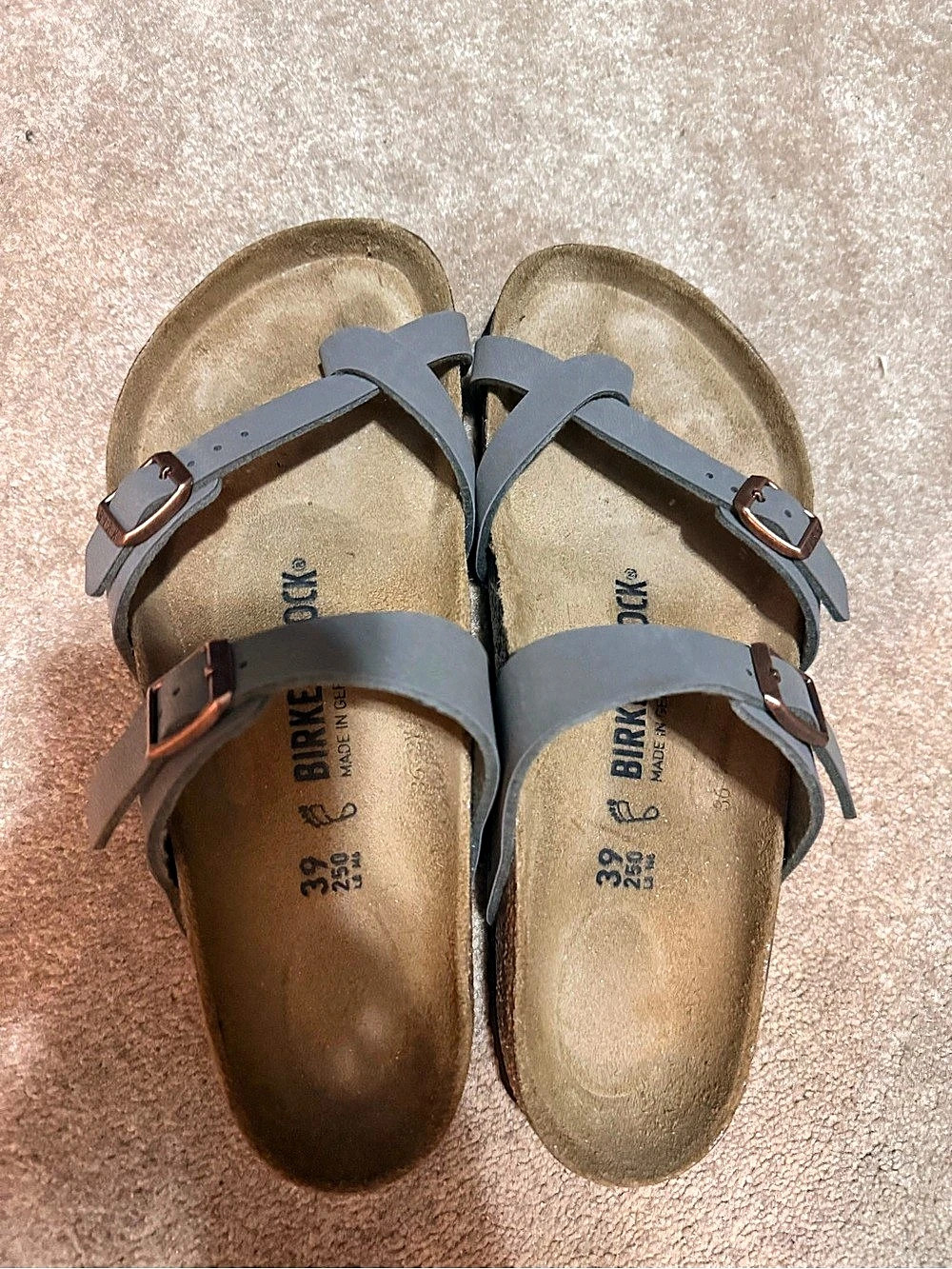 Birkenstock Mayari Birko-Flor Sandals Gray & Brown EU 39